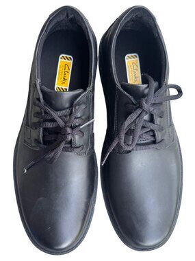 Clarks Mens 11 Black Oxford Shoes Slip-Resistant Leather Workwear Anti-Fatigue